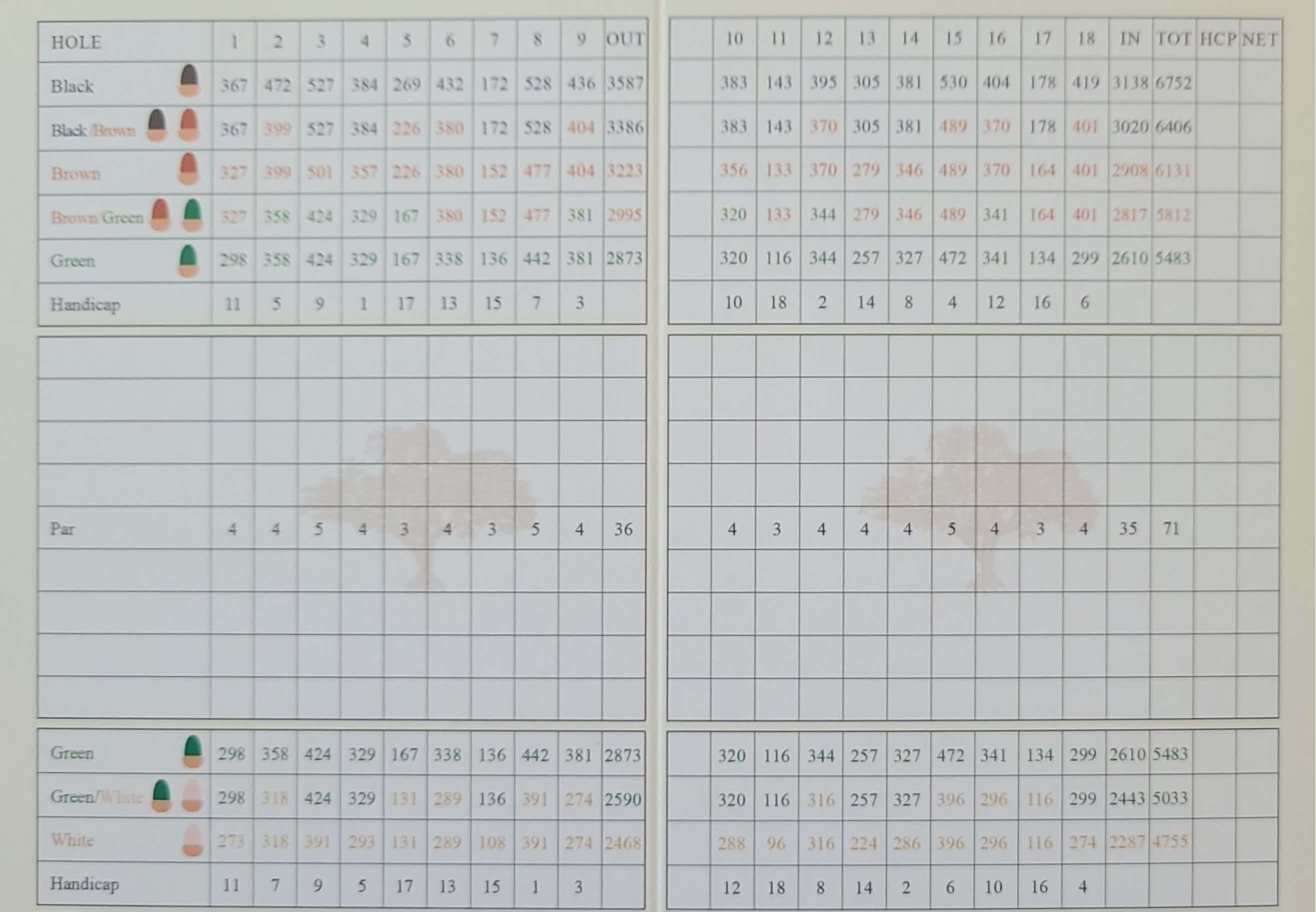 scorecard sample